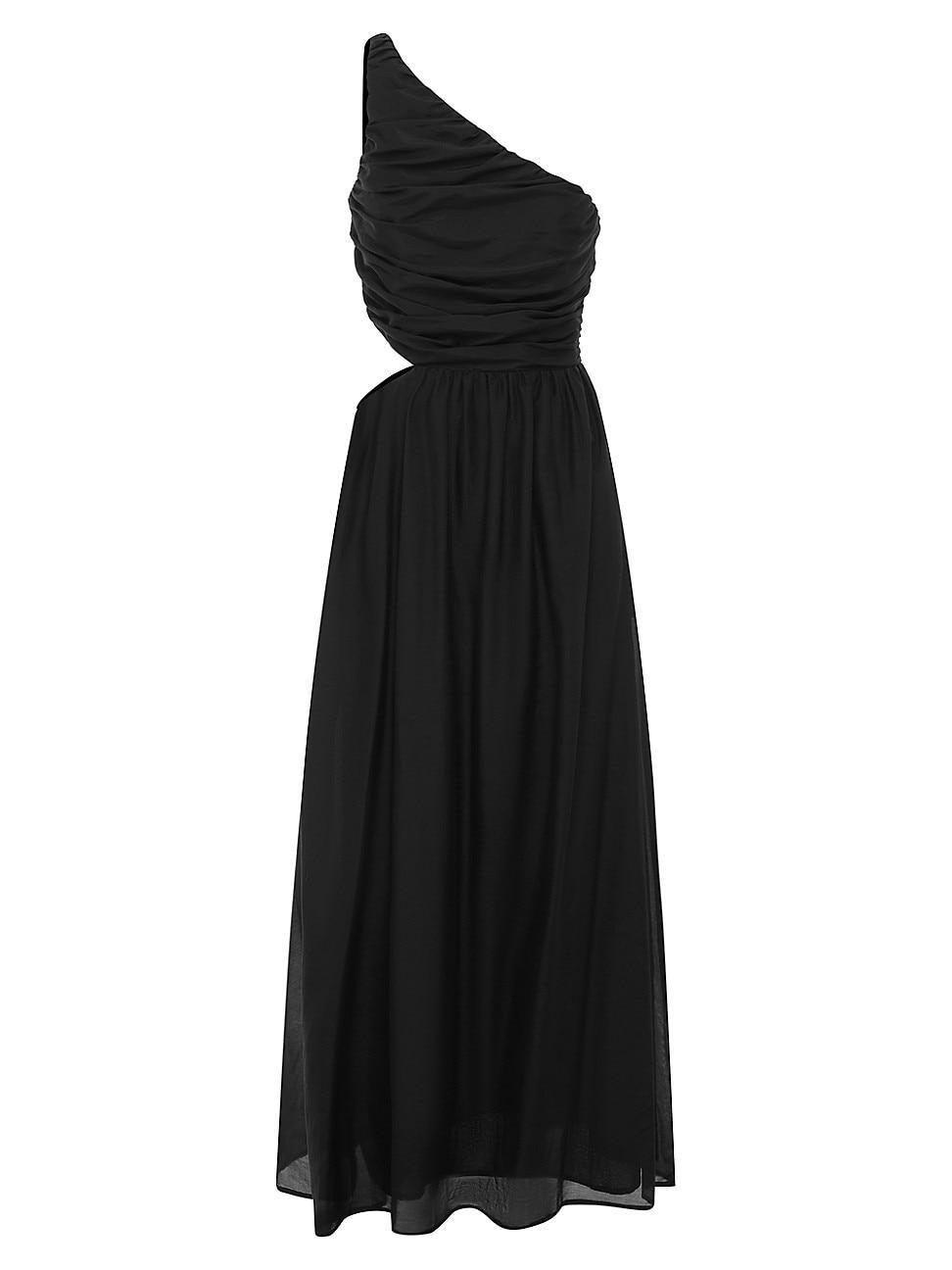 Womens Iris Silk-Blend Ruched Maxi Dress Product Image