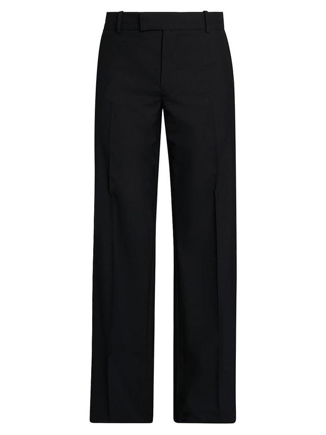 Mens Creased-Front Wool Trousers Product Image