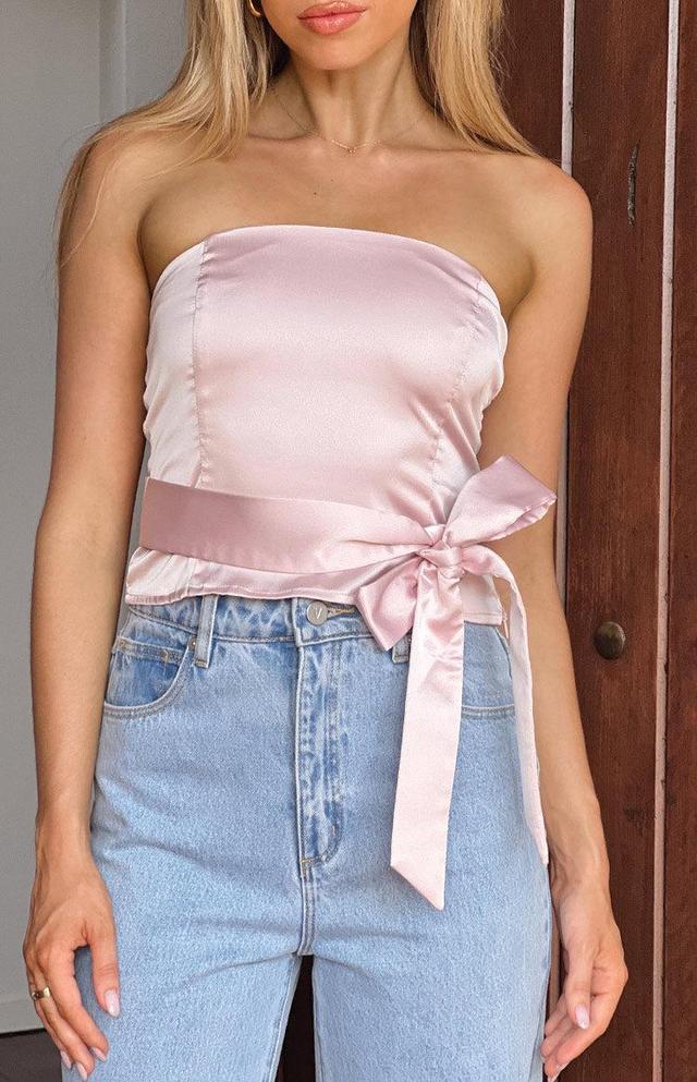 Satin Diva Pink Crop Top Product Image