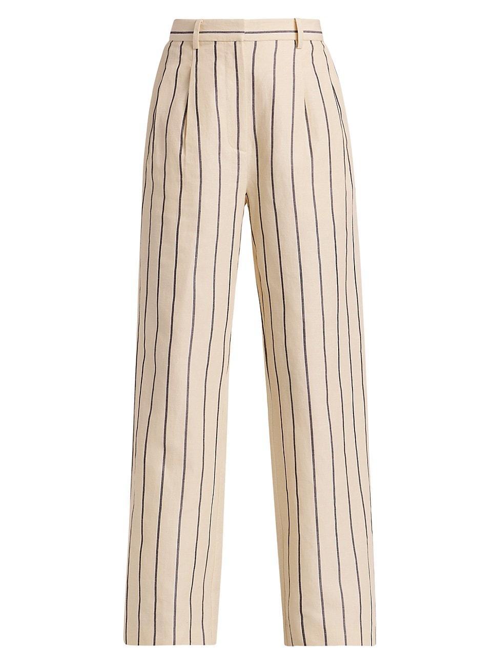 Womens Jones Striped Straight-Leg Trousers Product Image