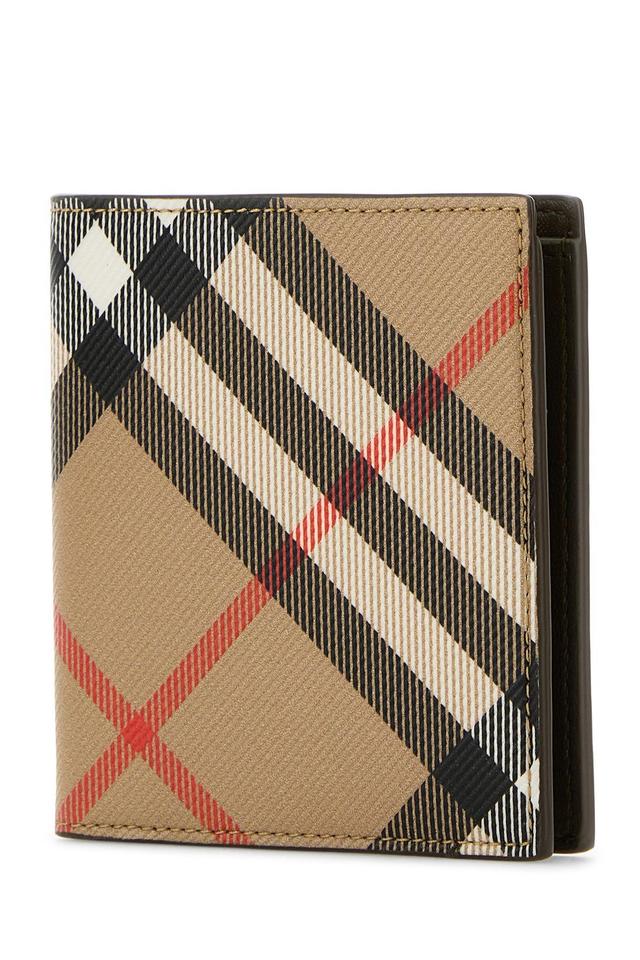 Printed E-canvas Wallet In Beige Product Image