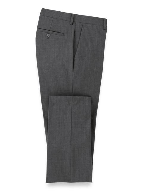 Wool Stretch Bengaline Suit Pants - Grey Product Image