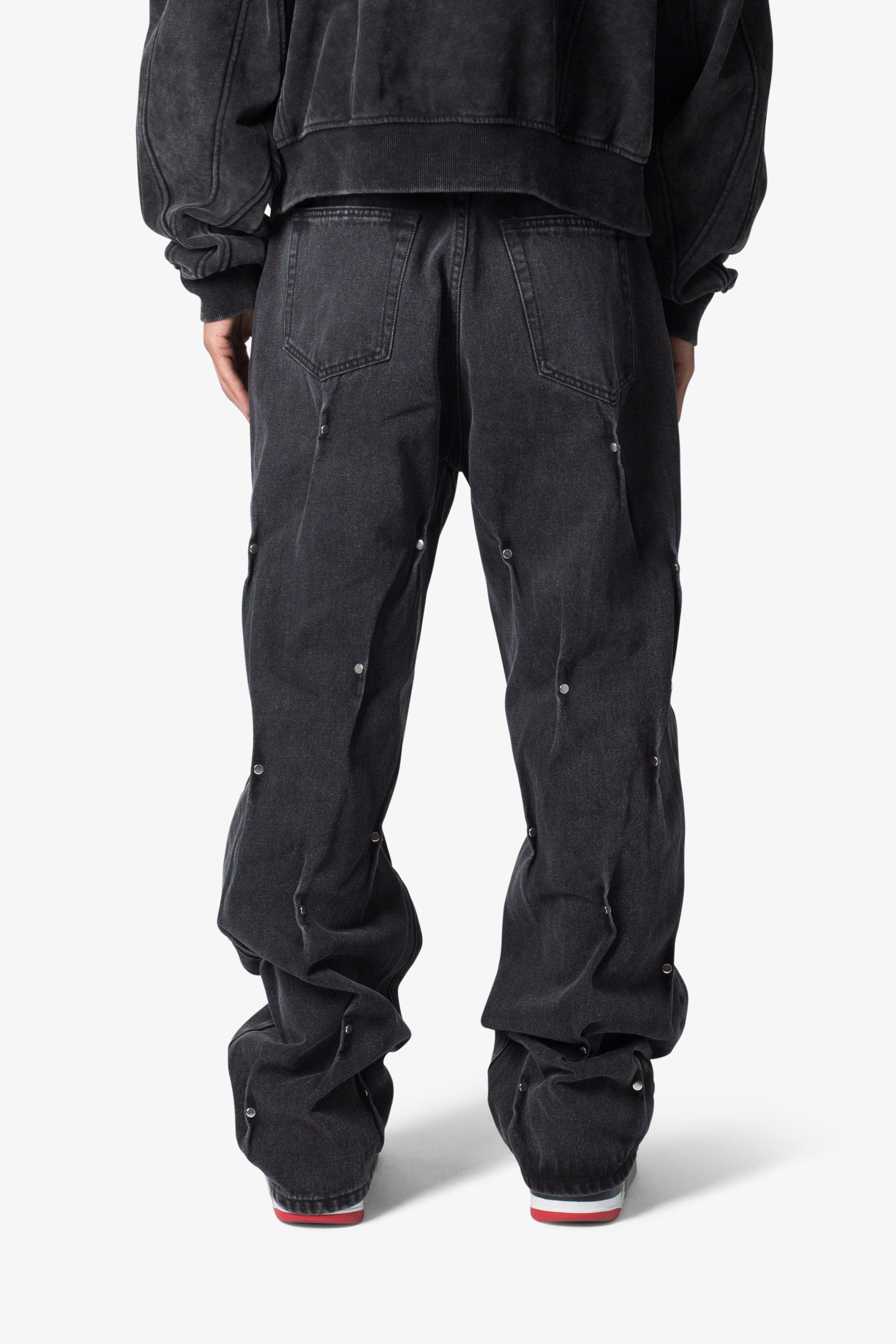 Ultra Baggy Rivet Denim - Black Product Image