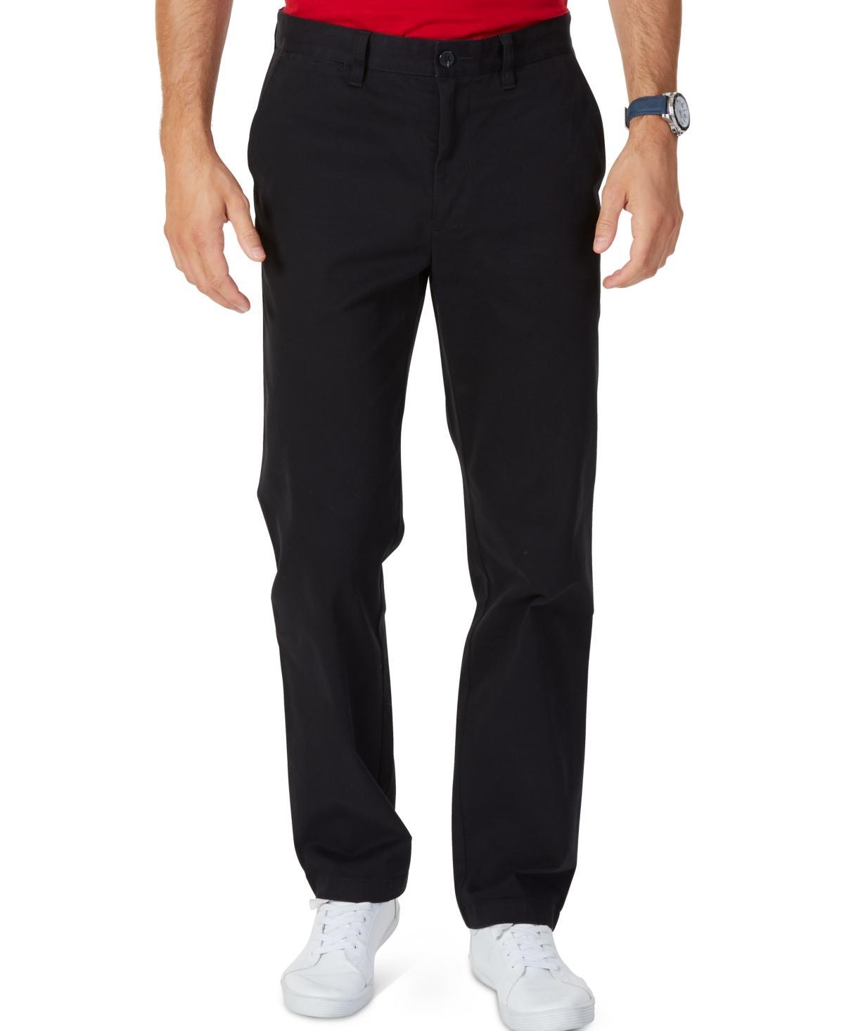 Nautica Mens Classic-Fit Stretch Solid Flat-Front Chino Deck Pants Product Image