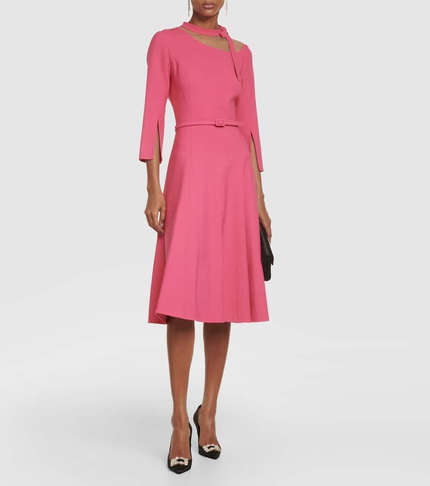 OSCAR DE LA RENTA Split-sleeve Wool-blend Minidress In Pink Product Image