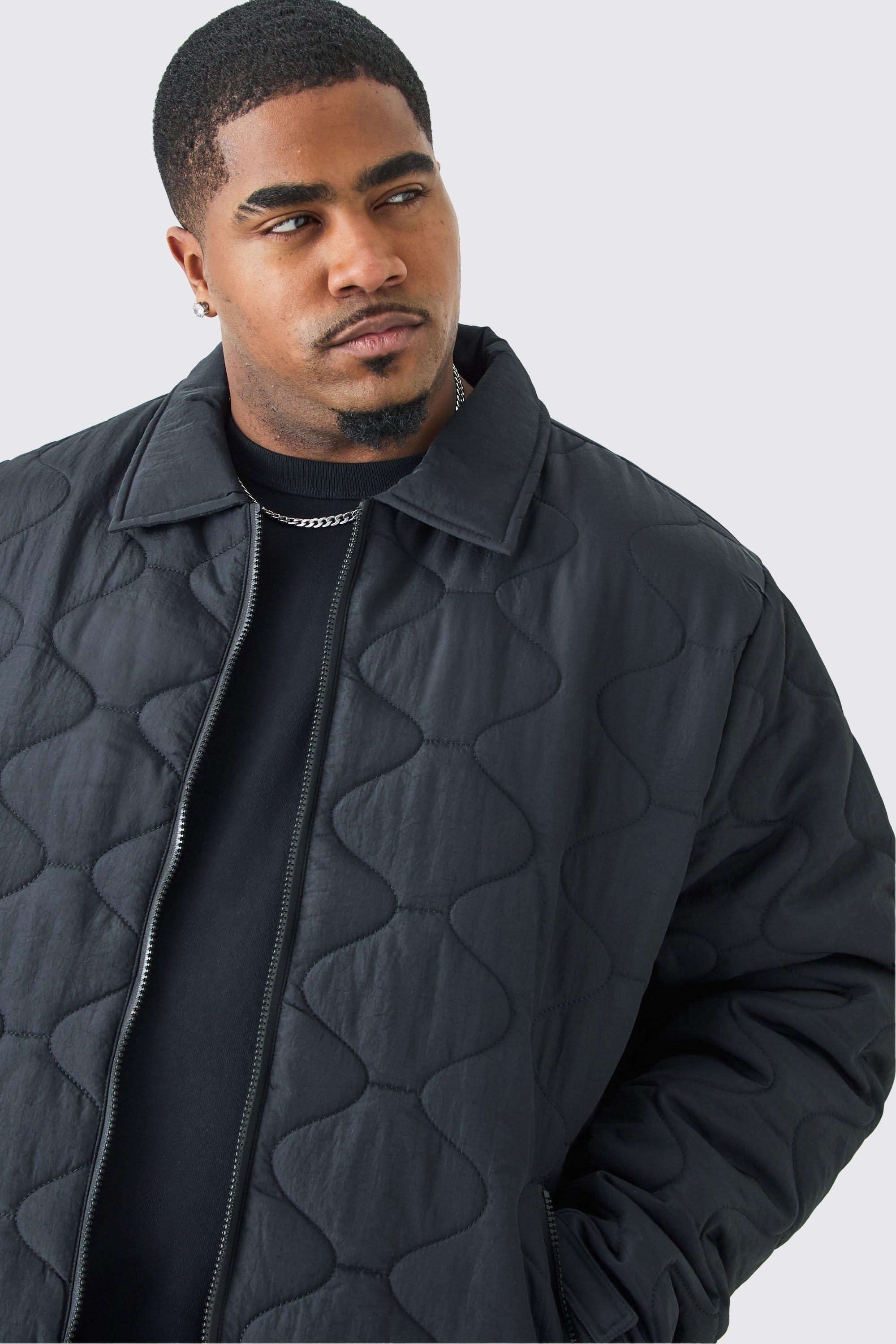 Plus Onion Quilted Collar Jacket | boohooMAN USA Product Image