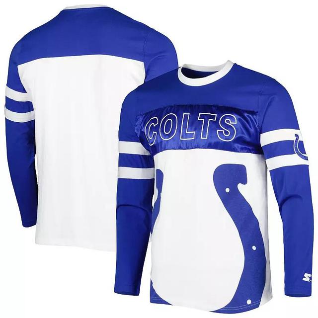 Mens Starter Royal/White Indianapolis Colts Halftime Long Sleeve T-Shirt Product Image