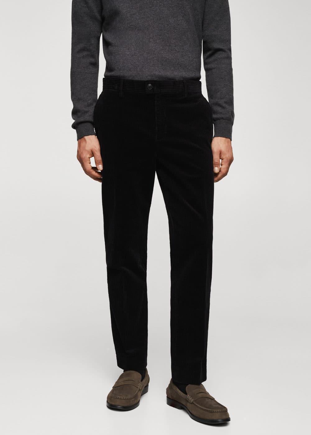 MANGO MAN - Slim fit corduroy pants blackMen Product Image