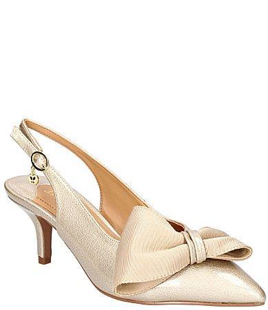 J. Renee Devika Patent Slingback Bow Pumps Product Image