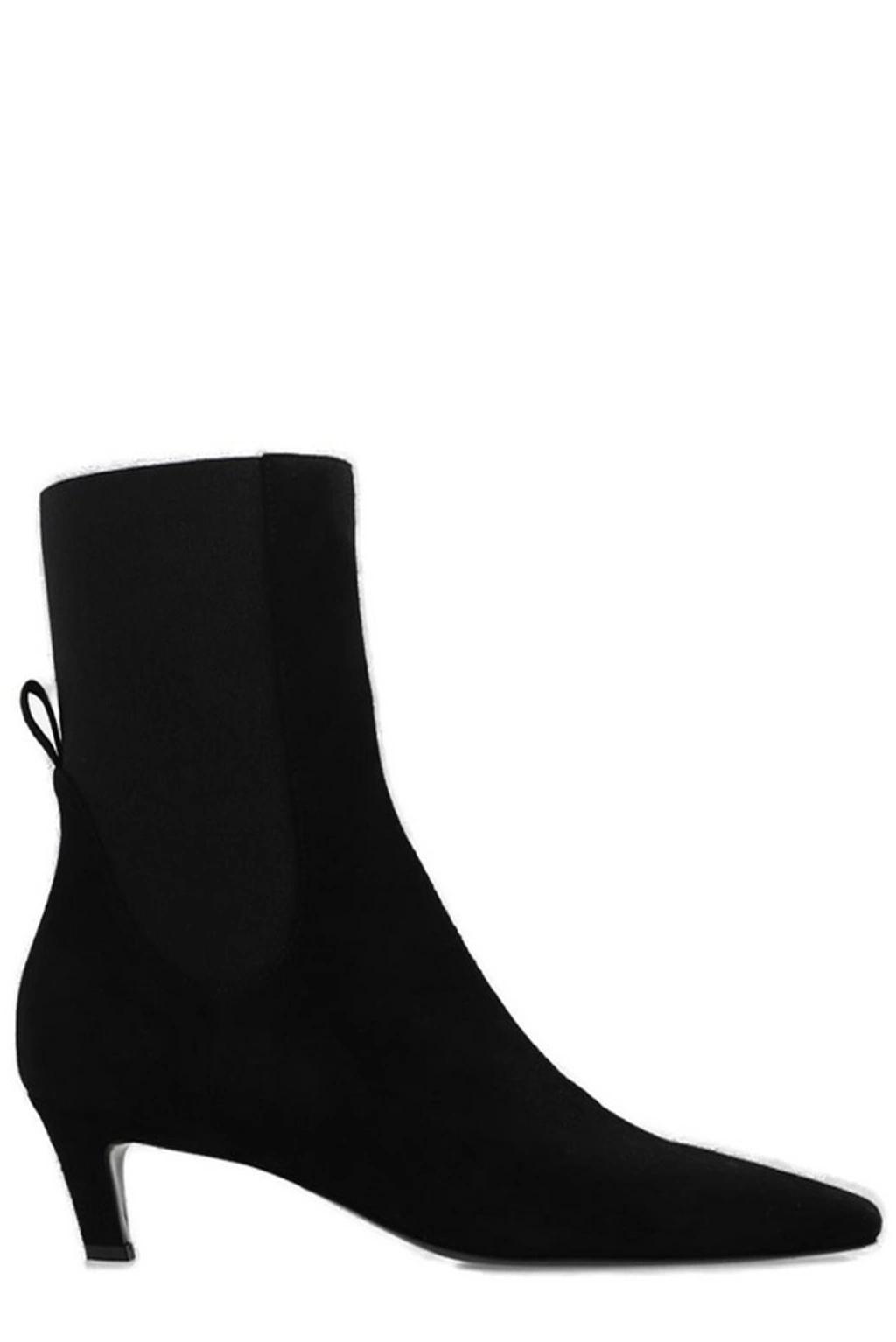 The Mid Heel Suede Chelsea Boots In Black product image