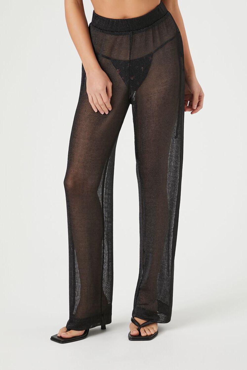 Sheer High-Rise Straight Pants | Forever 21 Product Image