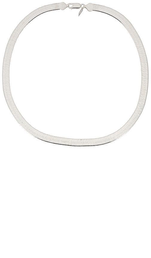 Loren Stewart XL Herringbone Necklace Metallic Silver.. Product Image