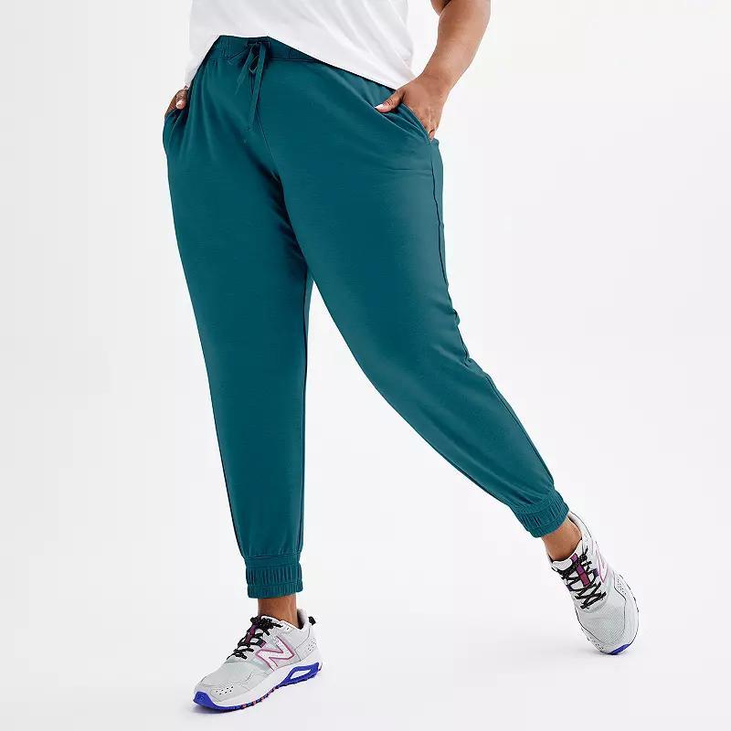 Plus Size Tek Gear French Terry Jogger Pants, Womens Med Blue Product Image