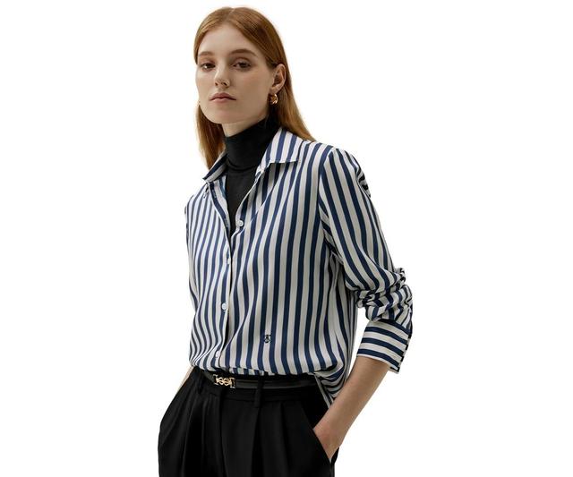 Lilysilk Womens The Amalfi Stripe Silk Shirt Product Image