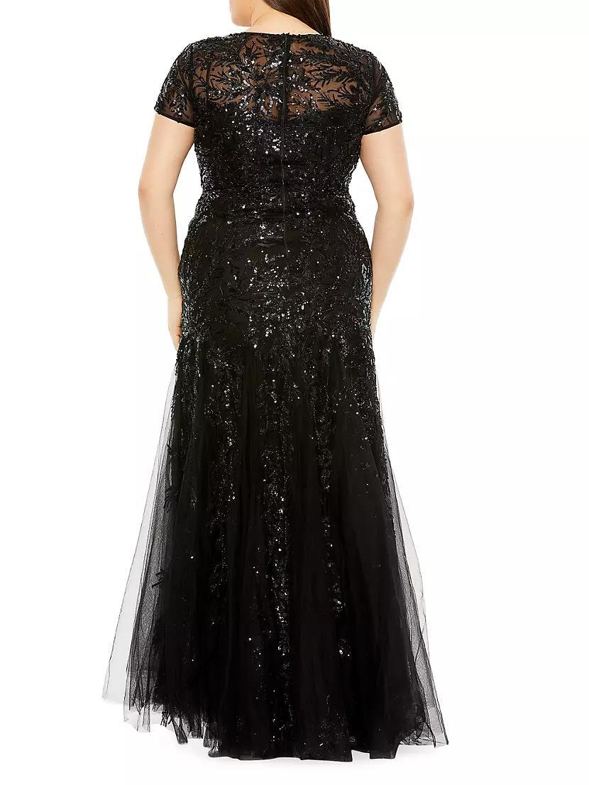 Plus Fabulouss Sequin Tulle Gown Product Image