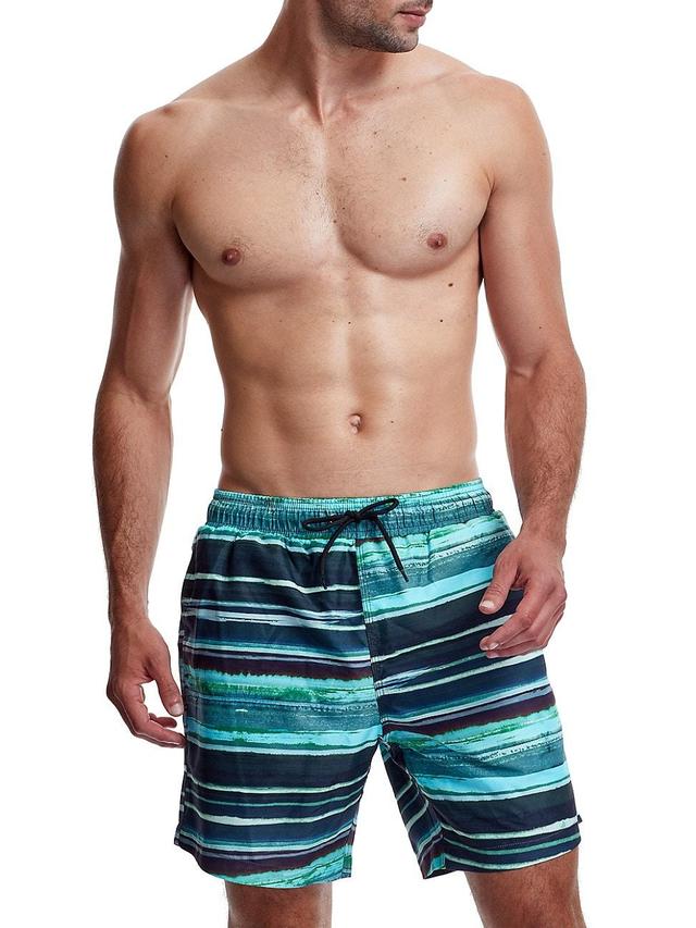 Mens Stripe Swim Shorts Product Image