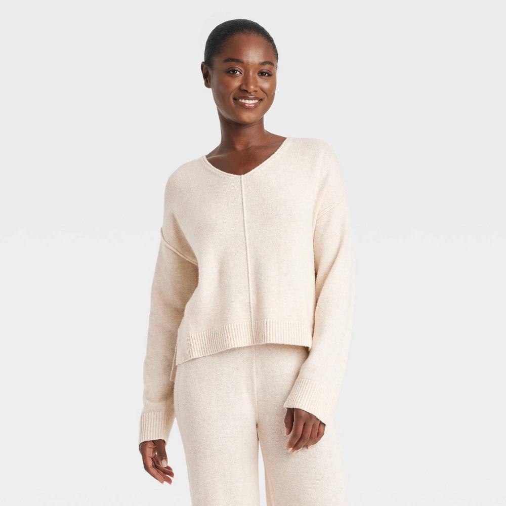 Womens Pullover Pajama Sweater - Auden Oatmeal Product Image