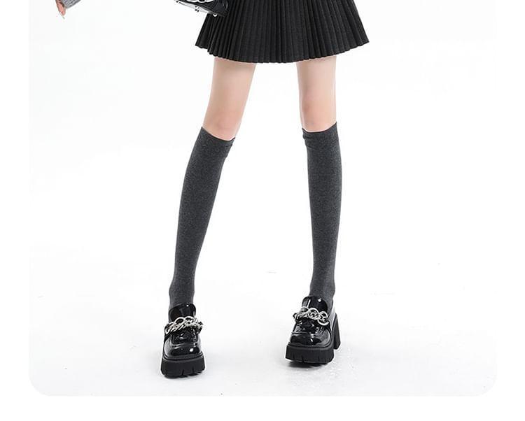 High Waist Plain Pleated Mini A-Line Skirt Product Image