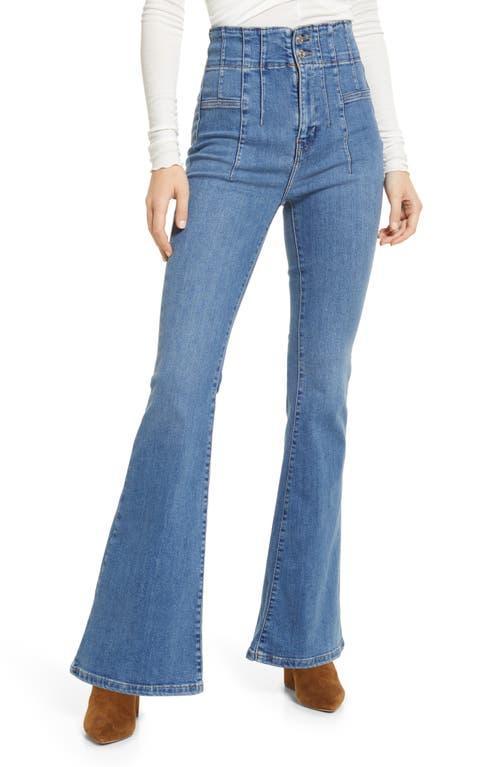 Free People Jayde High Rise Stretch Denim Flared Leg Denim Jeans Product Image