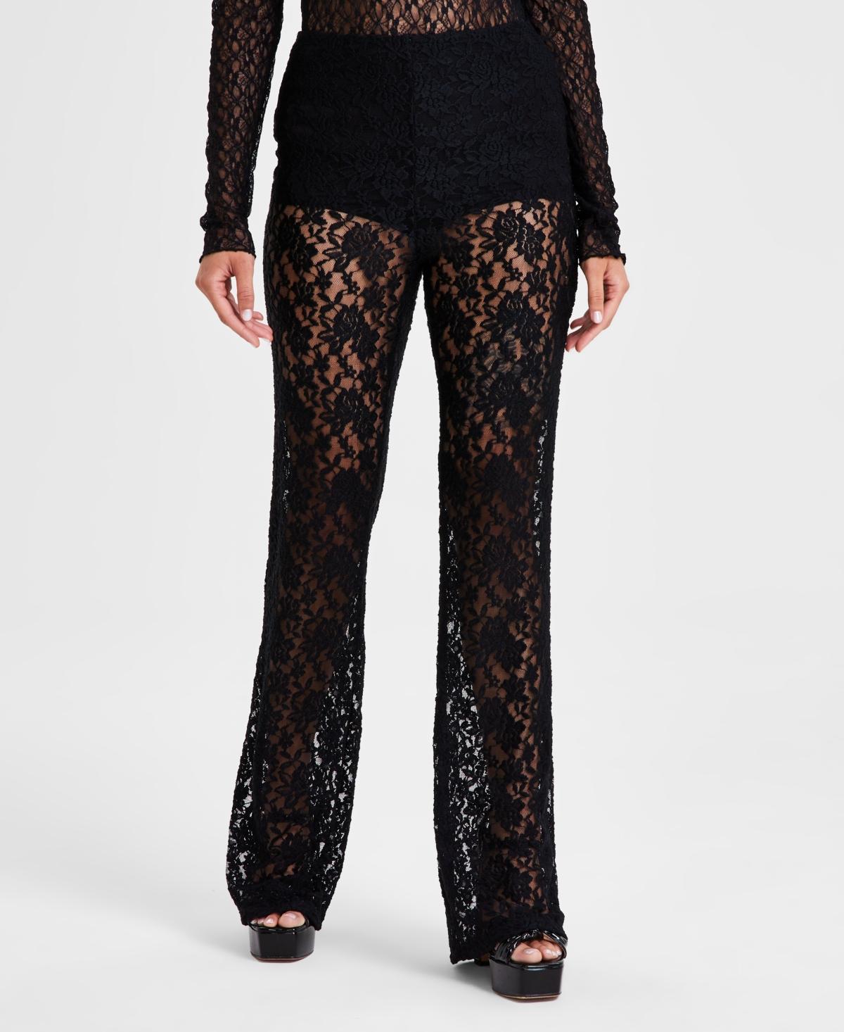 Bar Iii Womens Lace Flare Pants, Created for Macys Product Image