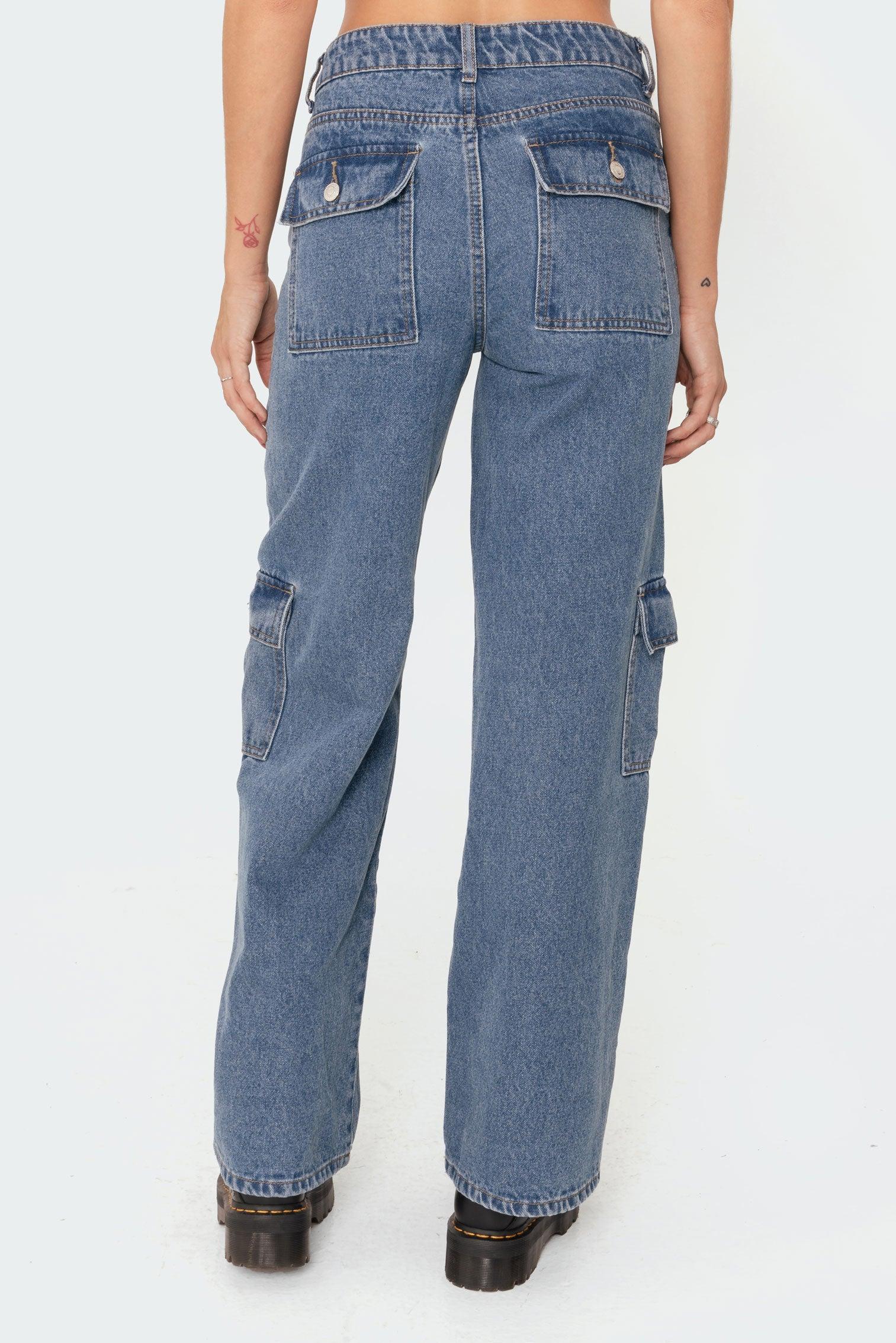 Deliah Low-Rise Cargo Jeans Product Image