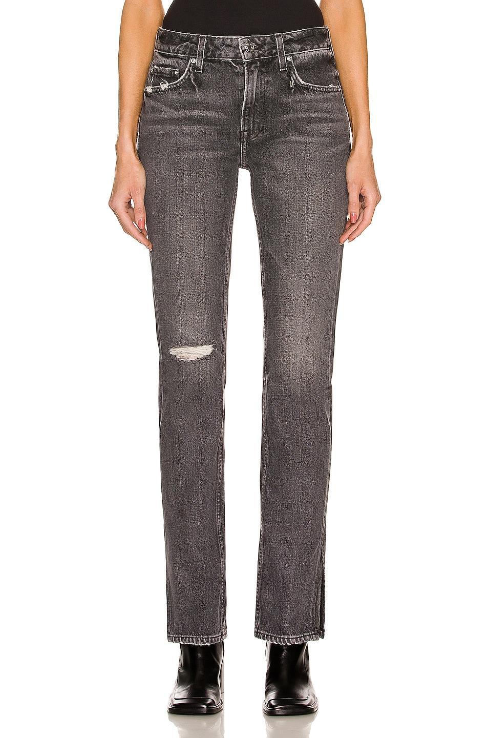 GRLFRND Hailey Low Rise Slim Boot in Empire State - Charcoal. Size 32 (also in 30, 31). Product Image