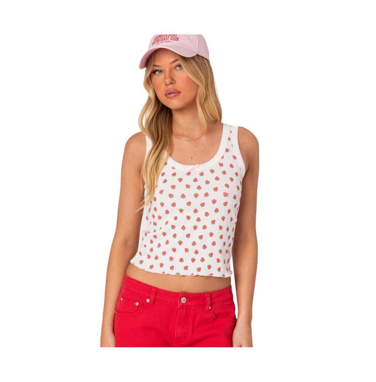 Edikted Womens Berry Cool Printed Tank Top Product Image