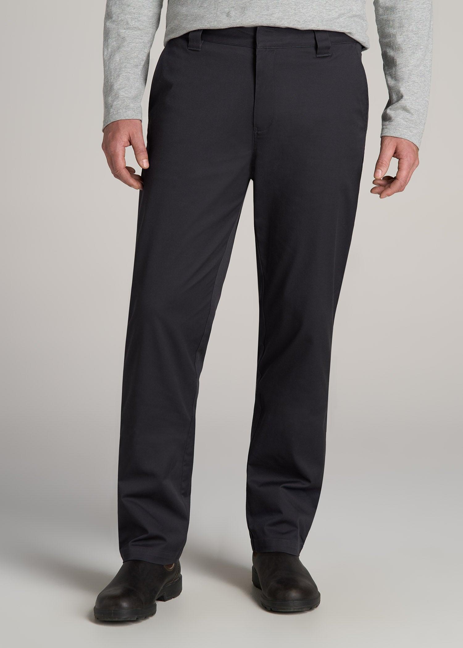 LJ&S Stretch Twill STRAIGHT-LEG Work Pants for Tall Men in Asphalt Product Image