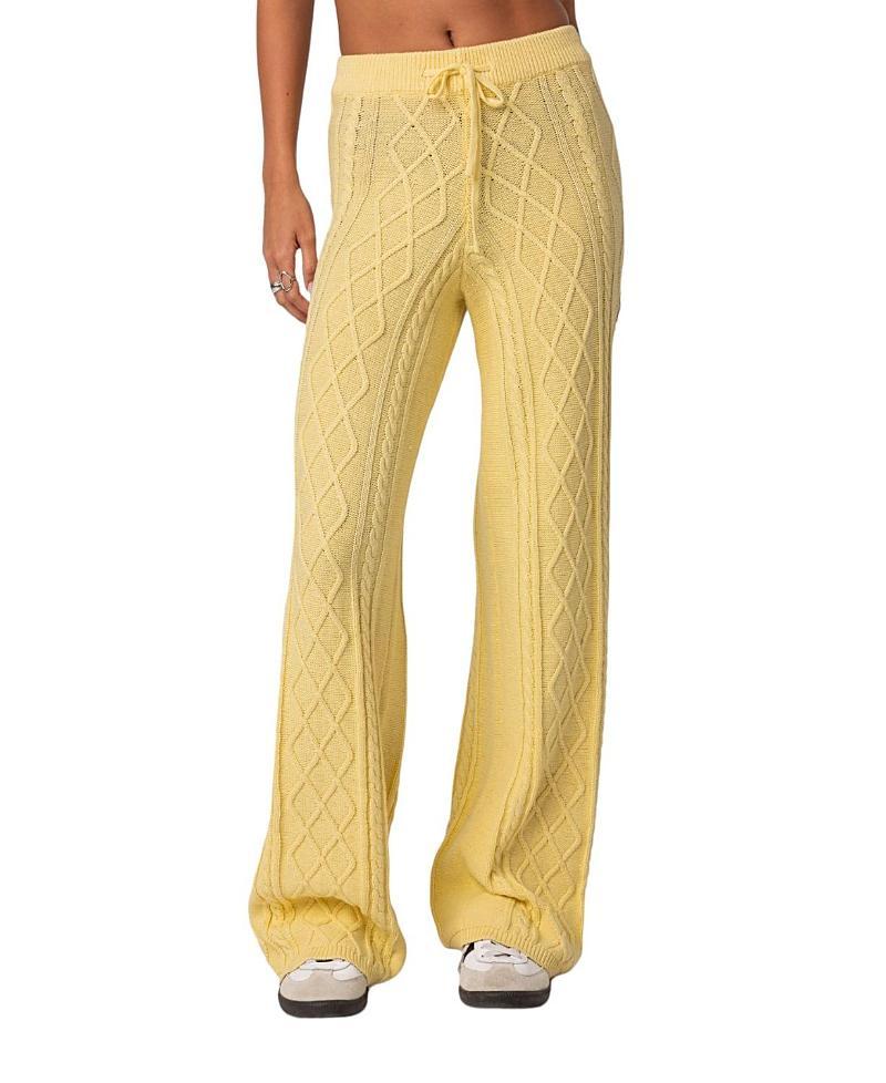 EDIKTED Kasey Cable Stitch Drawstring Pants Product Image