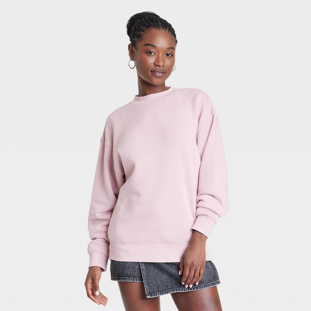 Womens Leisure Studio Oversized Pullover Sweatshirt - Universal Thread Mauve XS Product Image