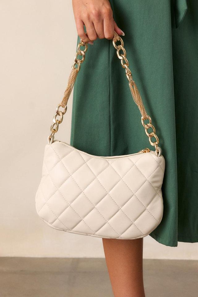 I'm Yours Tonight Ivory Quilted Handbag Product Image