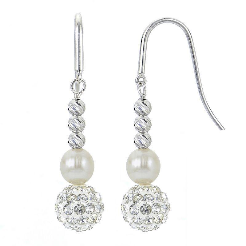 PearLustre by Imperial Freshwater Cultured Pearl & Crystal Bead Drop Earrings, Womens, White Product Image