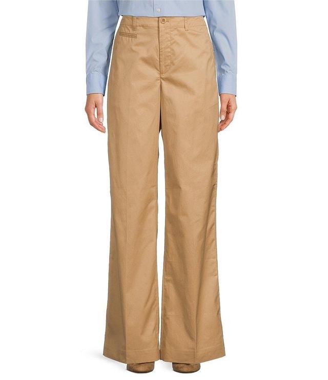 Lauren Ralph Lauren Zelisent Cotton Twill High-Rise Straight-Leg Pants Product Image