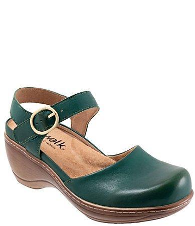 SoftWalk Mabelle Leather Ankle Strap Clogs Product Image