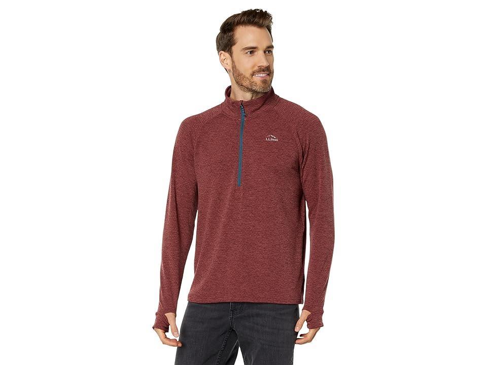 L.L.Bean Adventure Grid Fleece 1/4 Zip (Rosewood) Men's Clothing Product Image