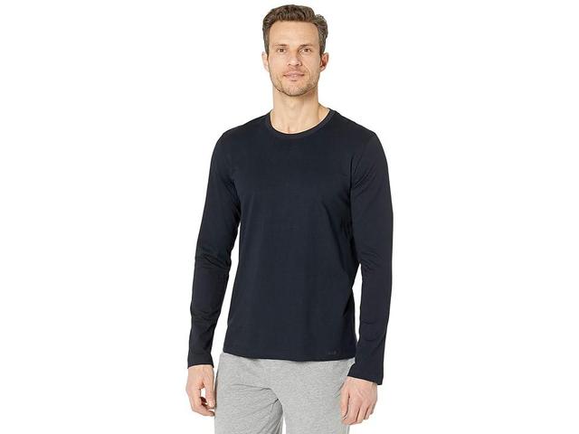 Hanro Living Long Sleeve Crew Neck Shirt (Black) Men's T Shirt Product Image