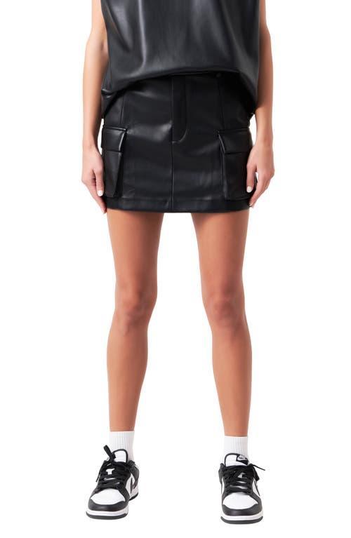 Grey Lab Cargo Faux Leather Miniskirt Product Image