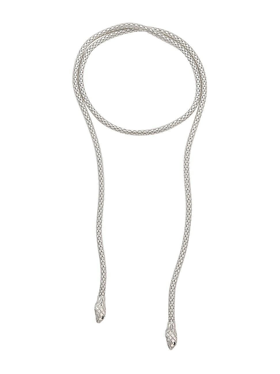 Womens Sterling Silver Snake Wrap Necklace Product Image