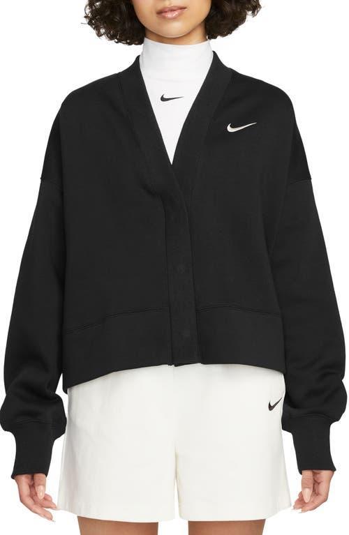 Nike Womens Nike NSW Phoenix Fleece OOS Cardigan - Womens Black/Sail Product Image