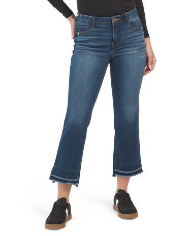 Ab Tech Kick Flare Jeans With Double Fray Step Hem for Women | Polyester/Spandex/Cotton Product Image