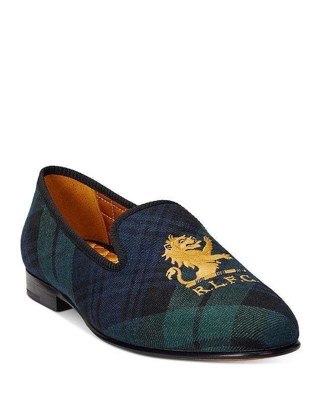 Polo Ralph Lauren Mens Paxton Plaid Linen Slipper Product Image