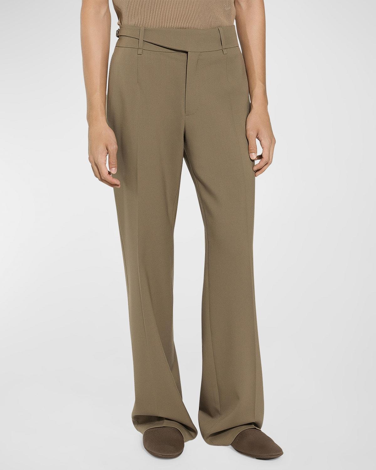 Dolce & Gabbana Buckle Waist Wool Stretch Twill Pants Product Image