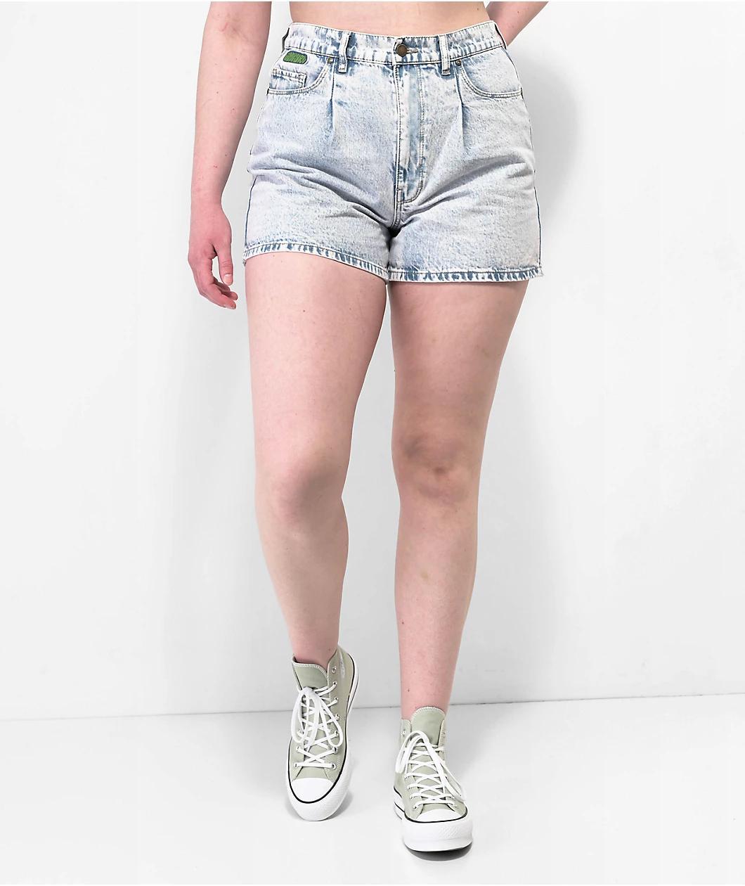 Empyre Tori Blue Pleated Denim Skate Shorts Product Image