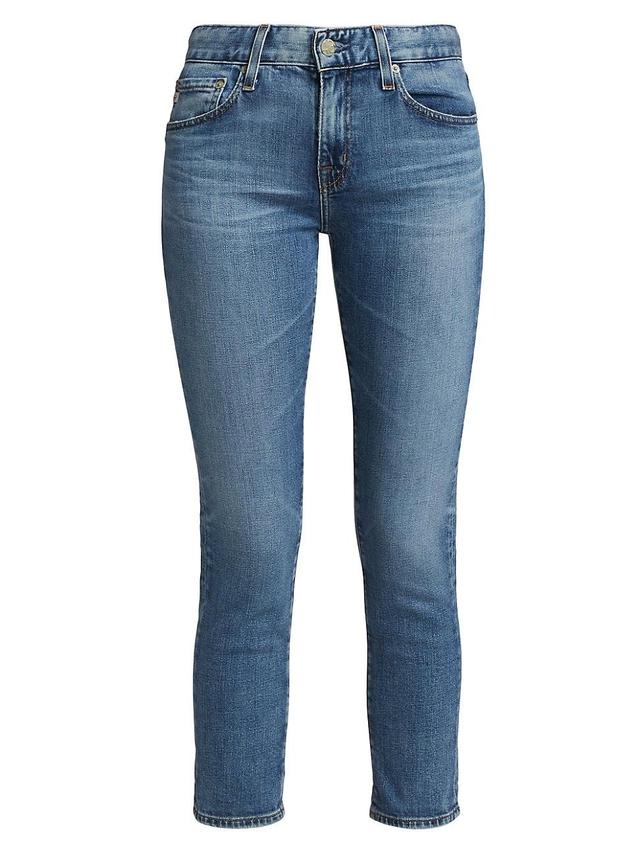 Womens Ex-Boyfriend Mid-Rise Slim-Fit Crop Jeans Product Image