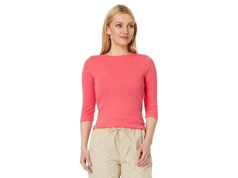 NIC+ZOE 3/4 Sleeve Boat Tee (Poppy) Women's Clothing Product Image