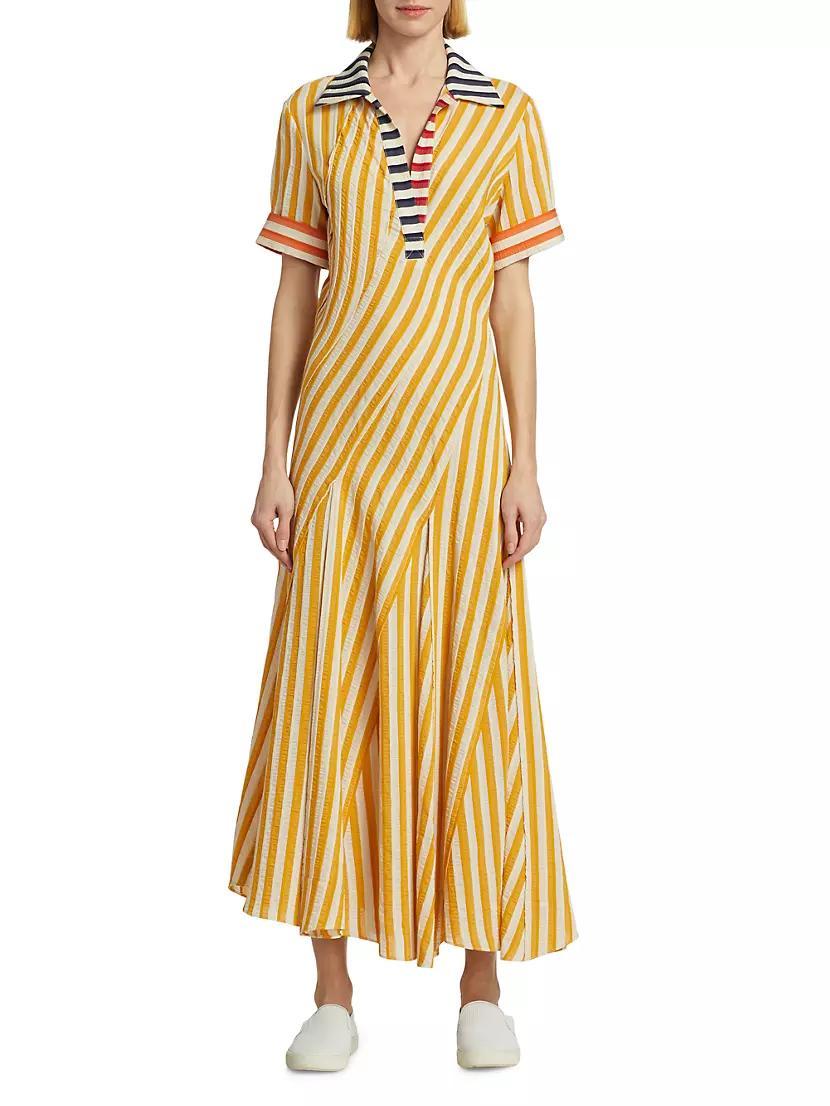 Plot Twist Striped Seersucker Maxi Dress Product Image