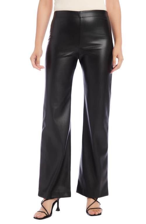 Karen Kane Wide Leg Faux Leather Pull-On Pants Product Image