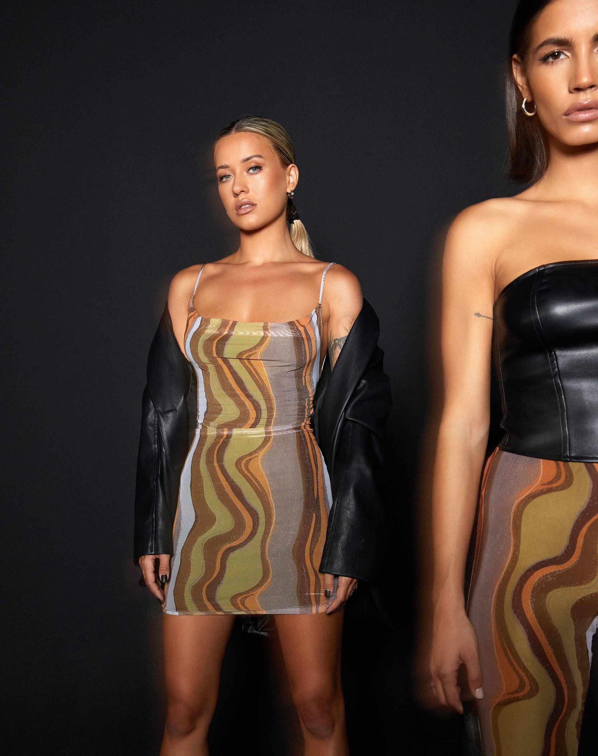 Bexley Mini Dress in Earthy Gradient Product Image