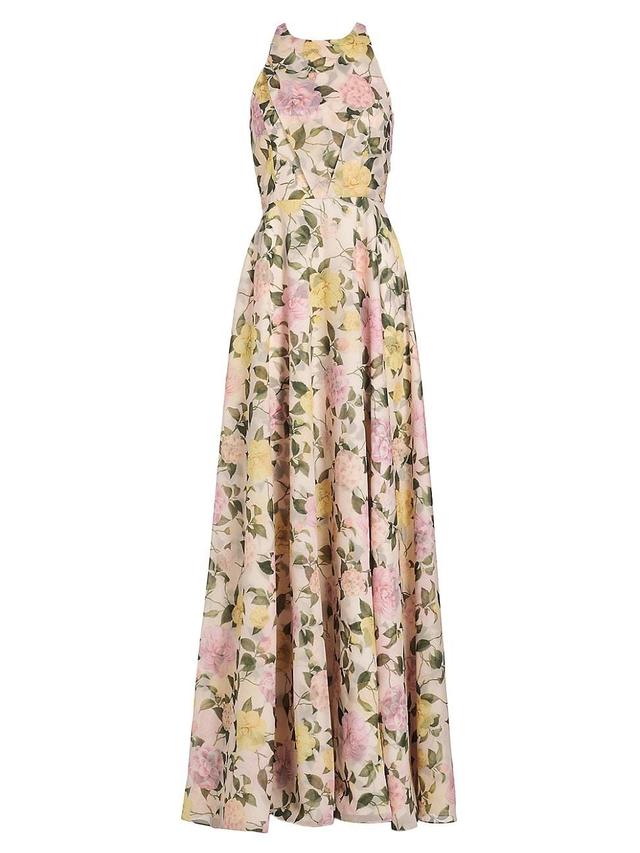 Womens Kate Rose-Printed Organza Gown Product Image