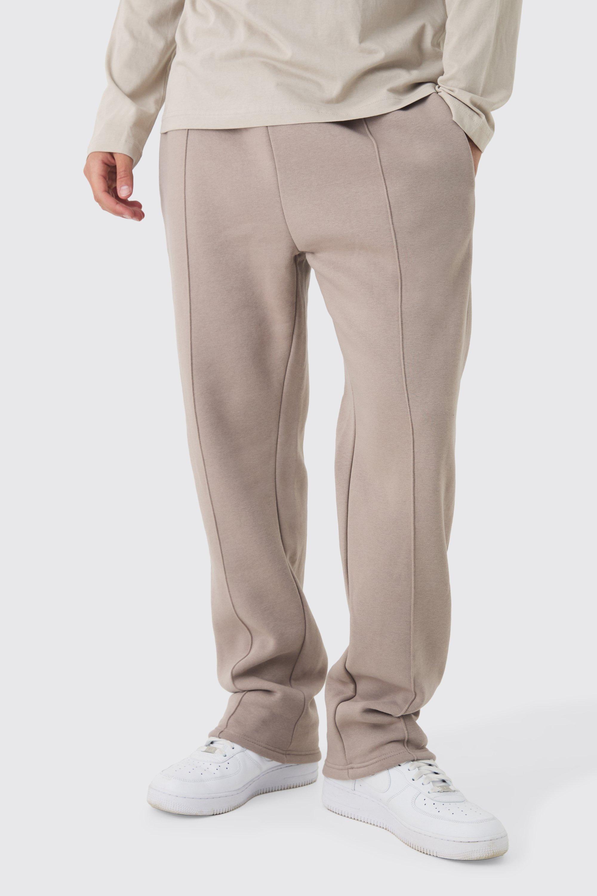 Mens Beige 330GSM Straight Leg Basic Jogger With Pintuck, Beige product image